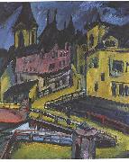 Ernst Ludwig Kirchner Pfortensteg in Chemnitz oil on canvas